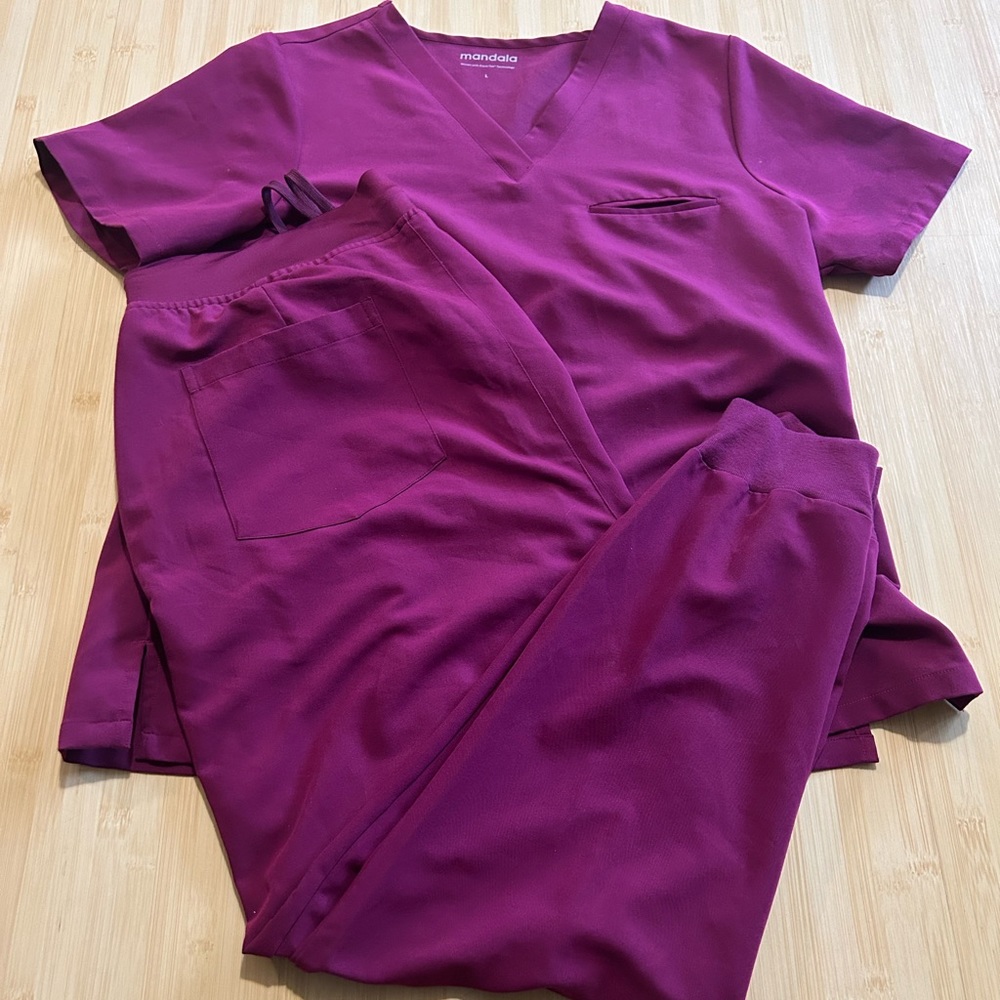 Mandala Sangria Purple Jogger Scrubs